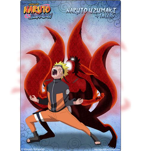 Naruto Uzumaki And Four Tails By Apostoll On Deviantart
