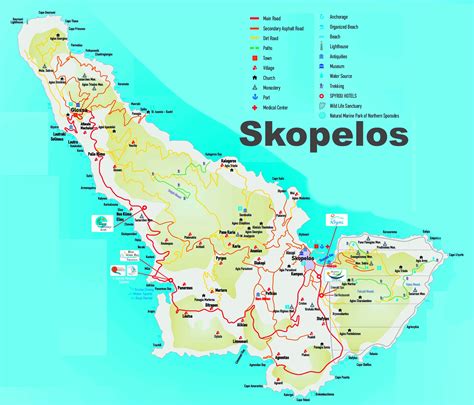 Skopelos Sightseeing Map