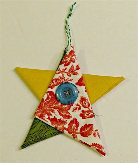 Folded Stars Fabric Christmas Ornaments Quilted Christmas Ornaments