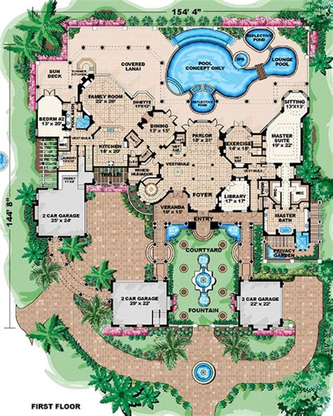 Mediterranean House Plan Mediterranean Tuscan Mansion