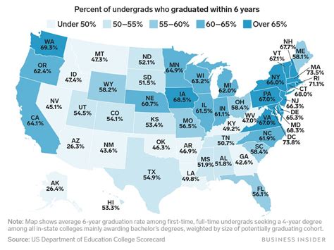 Which States Have The Highest Graduation Rates Infogr
