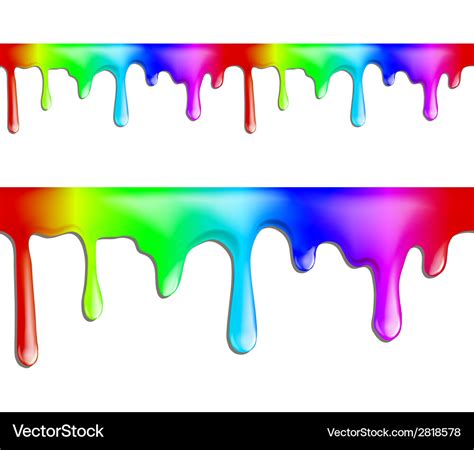 Brightly Colored Paint Drips Seamless Patterns Vector Image