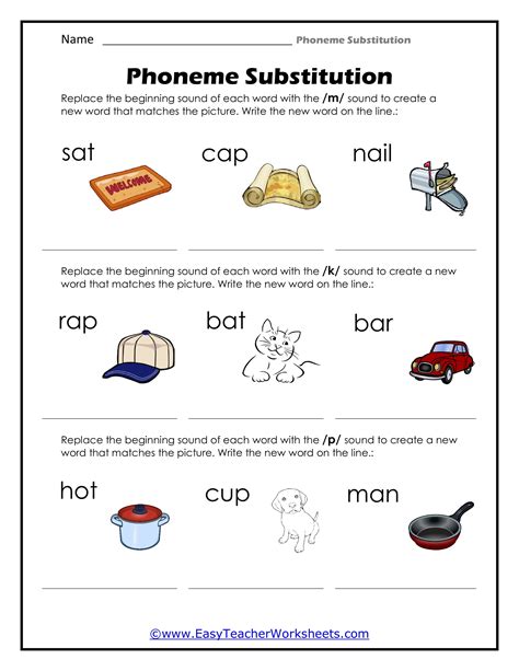 Phoneme Substitution New Words Teaching Reading Words