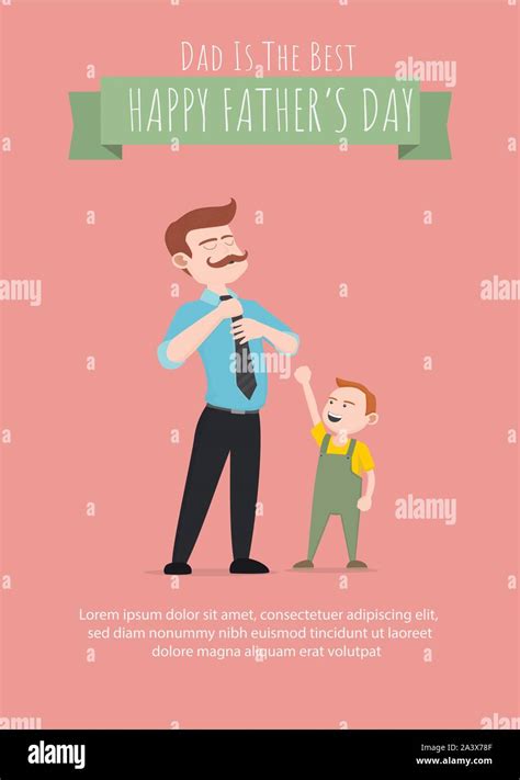 happy father`s day vector happy fathers day flyer banner or poster dad my king illustration