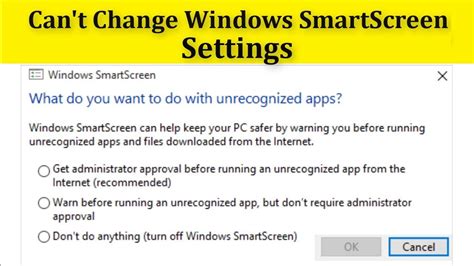How To Fix Cannot Change Windows Smartscreen Settings Windows 10