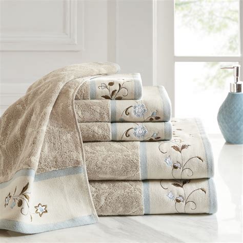 Home Essence Monroe Embroidered Cotton Jacquard 6 Piece Towel Set