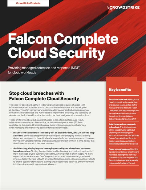 Falcon Complete Cloud Security Data Sheet Crowdstrike