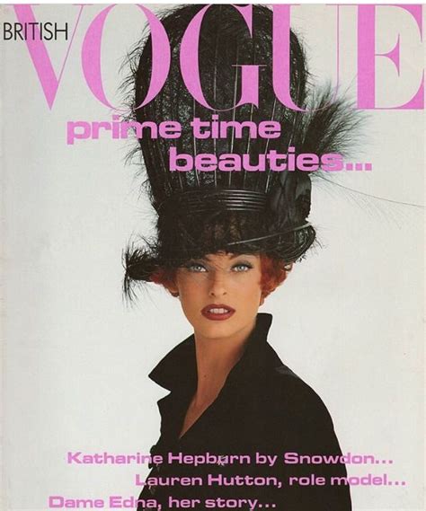 816 Linda Evangelista October 1991 1159 British Vogue Covers