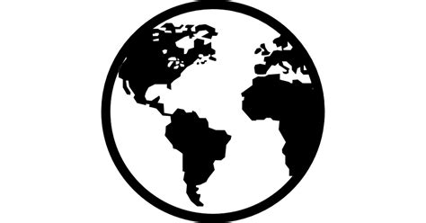 A Black And White Image Of The World In A Circle With An Outline Of Africa