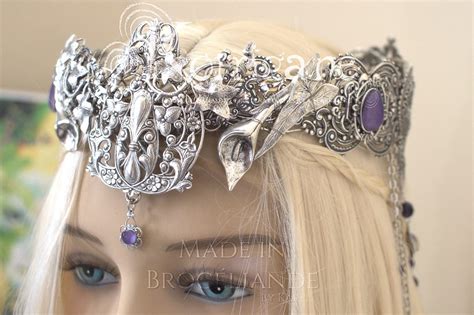 Royal Elf Crown Silver Wicca Pagan Tiara Diadem Lord Etsy