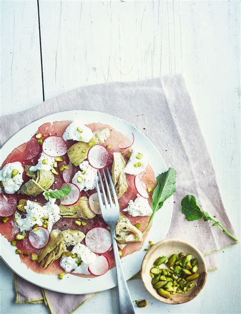 Recette carpaccio à la burrata Marie Claire