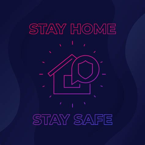 Stay Home Stay Safe Poster Linear Style 3374768 Vector Art At Vecteezy