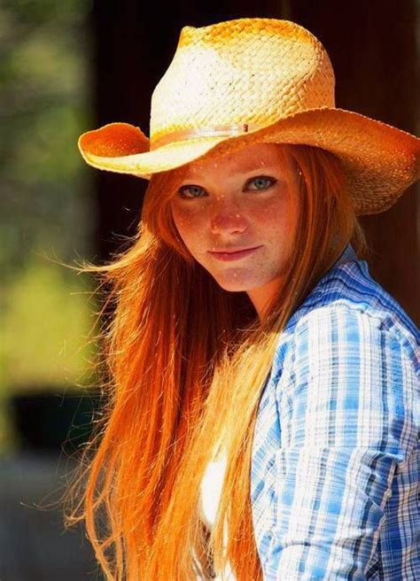 Cowgirl Redhead Red Hair Beauty Model Fresh Face Pale West Canadian