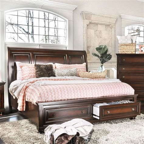 Transitional Wood Cal King Storage Bed Northville By Furniture Of