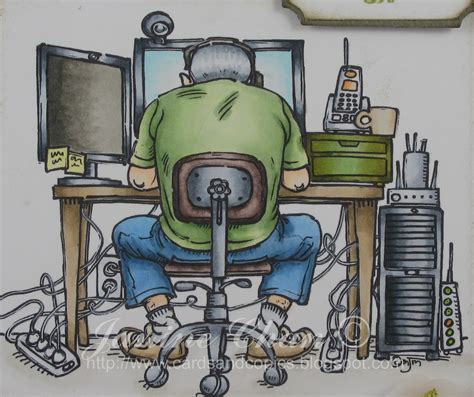 A guy with a computer. Cards and Copics: Computer Guy ...