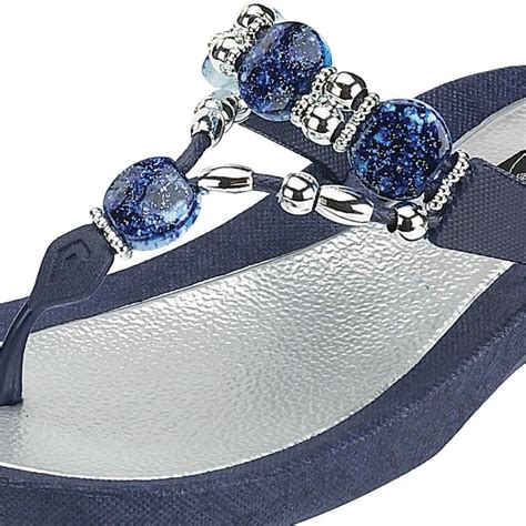 Grandco Womens Thong Expression Sandals 25542 Beaded Sparkly Summer