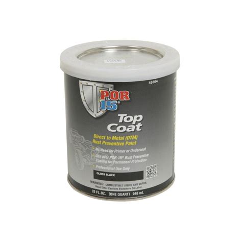 Por 15 45804 Rust Preventive Top Coat Gloss Black Paint 1 Quart