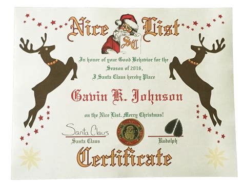Santa nice list free printable certificate. Sealed By Santa Letters - Shark Tank Products