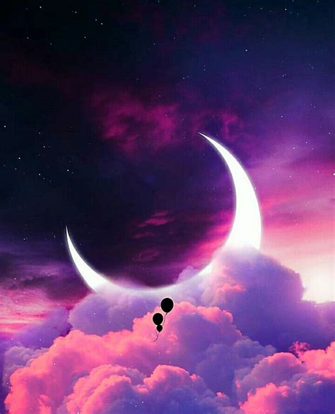 Sky Dreams Night Clouds Background Wallpaper Purple