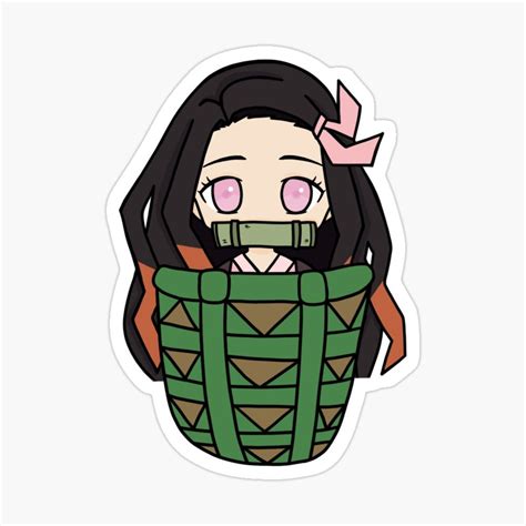 Nezuko Basket Kimetsu No Yaiba Demon Slayer Sticker By Kikooart27