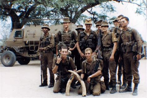 South African Marine Corps During The Angolan War With A Buffel Mrap In