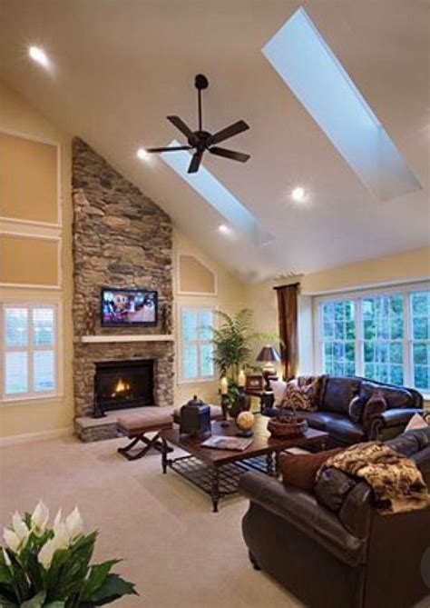 Pin By Kristen Giannone On Home Decorating Vaulted Ceiling Living