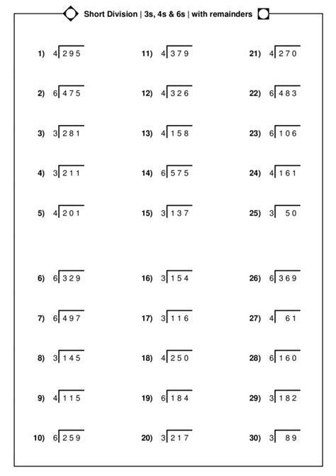 Division Practice Worksheets 5th Grade