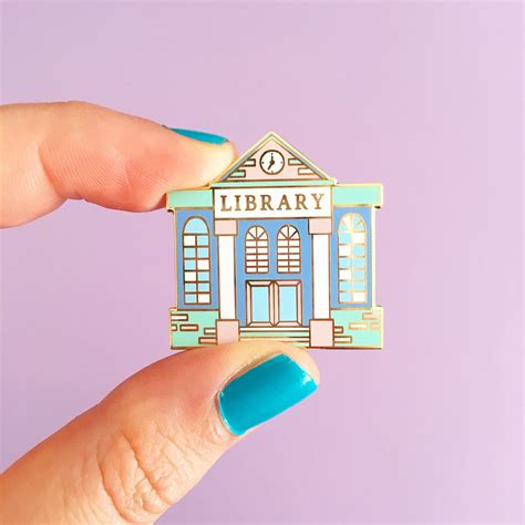 Library Enamel Pin Librarian Pin Book Enamel Pin Literary Pin Book