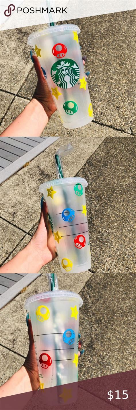 Custom Mario Mushrooms Starbucks Tumbler Starbucks Tumbler Drinks Brands Starbucks