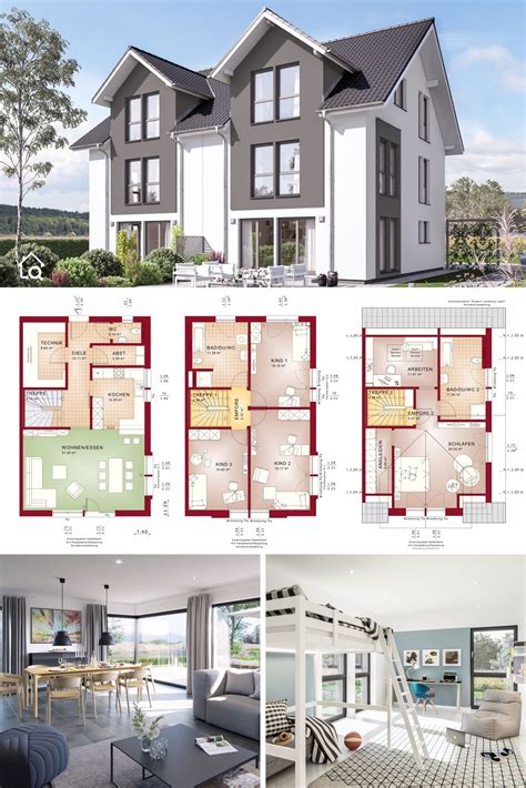 Haus mit einliegerwohnung bauen top anbieter und hausbeispiele. Doppelhaushälfte groß mit Satteldach Architektur & 6 ...