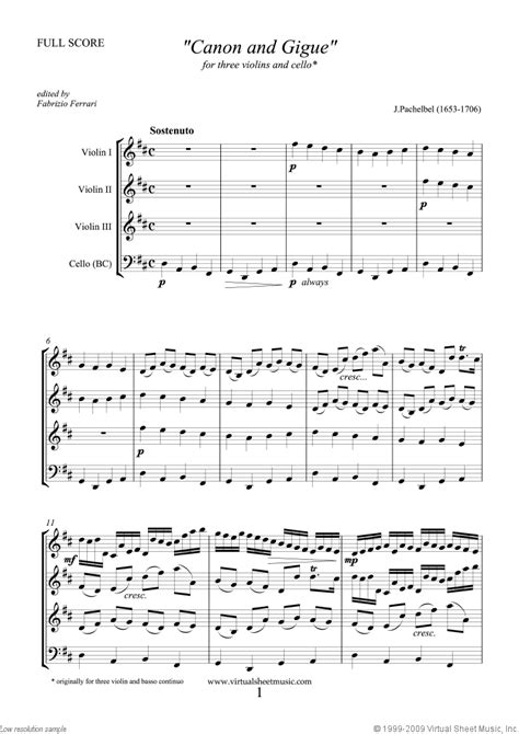 Download or print the pdf sheet music for piano of this accompanied canon song by bach for free. Pachelbel - Canon in D sheet music for three violins and cello