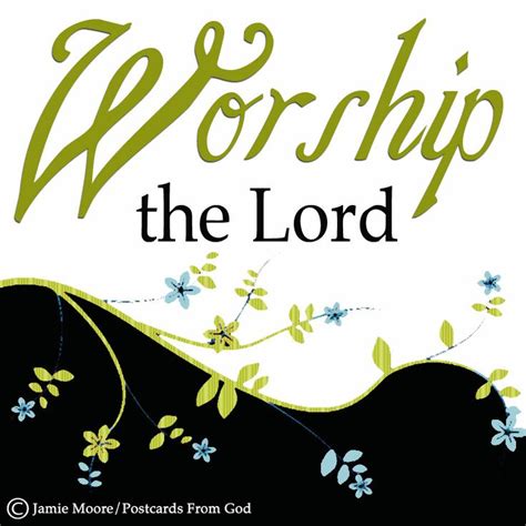 Worship The Lord Poster With Flowers And Vines