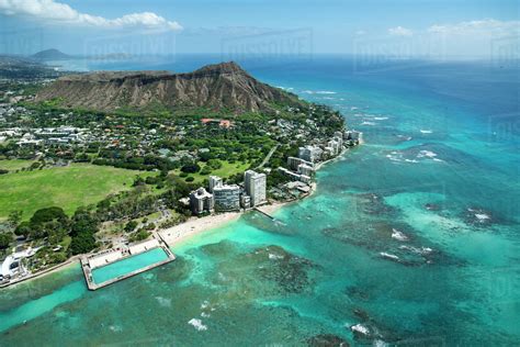 Aerial View Coastline With Diamond Head And East End Of
