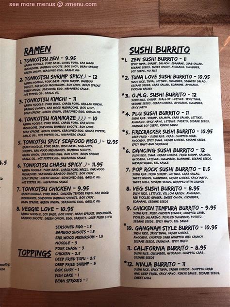 Online Menu Of Zen Ramen And Sushi Burrito Restaurant Tacoma Washington 98444 Zmenu