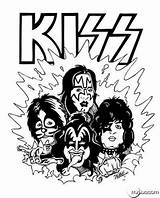 Kiss Band Rock Desenho Drawing Desenhos Roll Coloring Pages Kids Para Drawings Template Hot sketch template