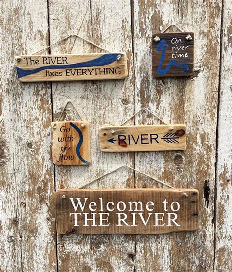 Welcome To The River Sign River Signs River Wood Sign Fishing River