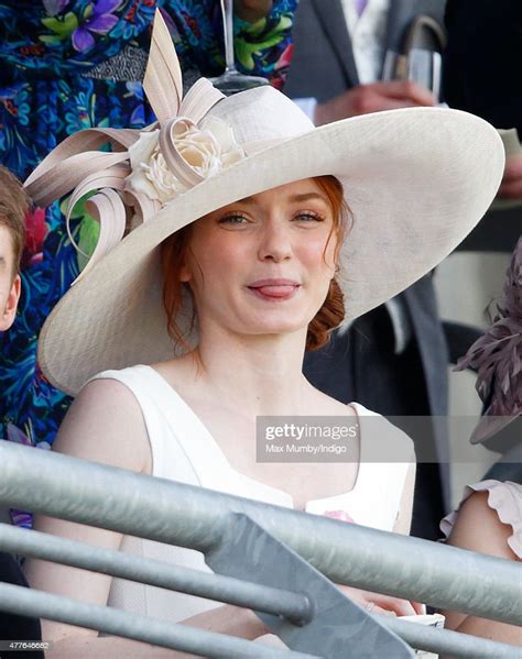 Eleanor Tomlinson Watches The Racing As She Attends Day 3 Ladies