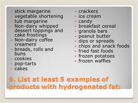 Examples Of Hydrogenated Fat