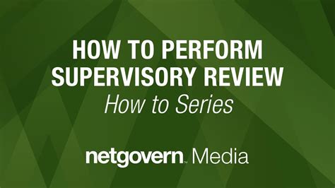 How To Perform Supervisory Review Youtube