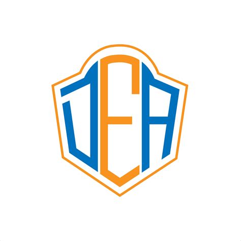 Dea Abstract Monogram Shield Logo Design On White Background Dea