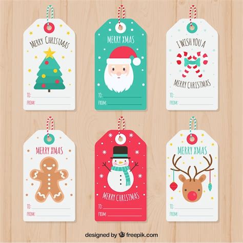 Set De Bonitas Etiquetas De Navidad Descargar Vectores Gratis