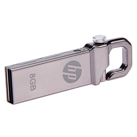 Hp V250w 8gb Usb Flash Drive U Disk Memory Stick W Keychain Grey