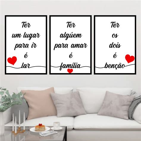 Lar Família E Benção Coração Vermelho Quadros Decorativos Para Sala Quadros Decorativos Com