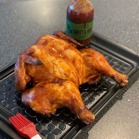 Traeger Spatchcock Bbq Chicken Recipe Tasted Better Than It Looks Couldn T Get The Skin As