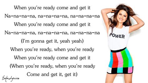 Come And Get It By Selena Gomez Lyrics Lyricswalls