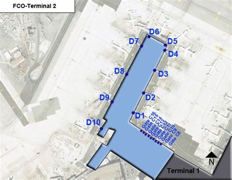 Rome Leonardo Da Vinci Airport Fco Terminal 2 Map