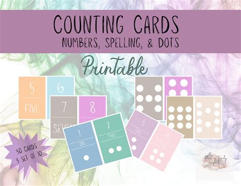 Counting Flash Cards Kindergarten Number Cards 1 Through Etsy