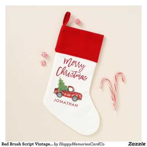 Red Truck Christmas Stocking