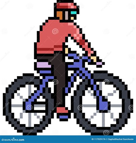 Vector Pixel Art Bicycle Ride Stock Vector Illustration Of Pixel Cartoon