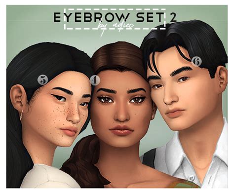 Sims 4 Maxis Match Eyebrow Set 2 The Sims Book